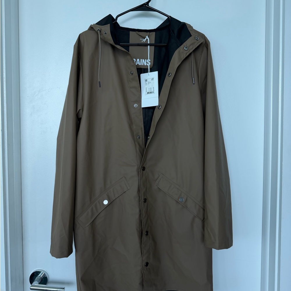 Rains Brown Hooded Raincoat new with tags